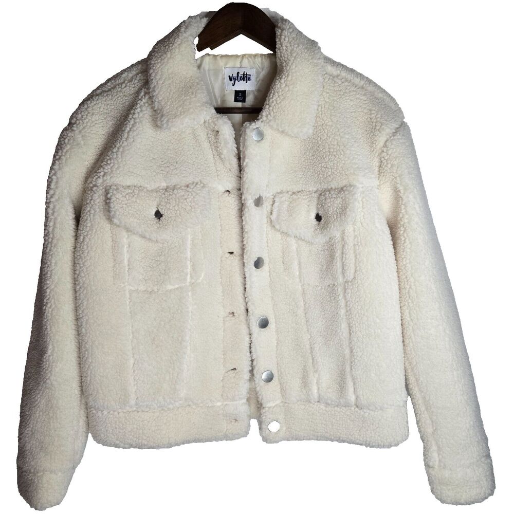 NWOT Vylette Sherpa Cream Jacket Womens Small